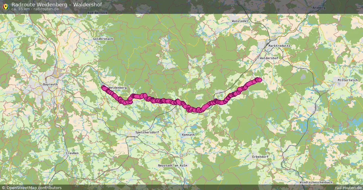Fahrradroute Weidenberg – Waldershof (35 km) – Rad-Routen.de
