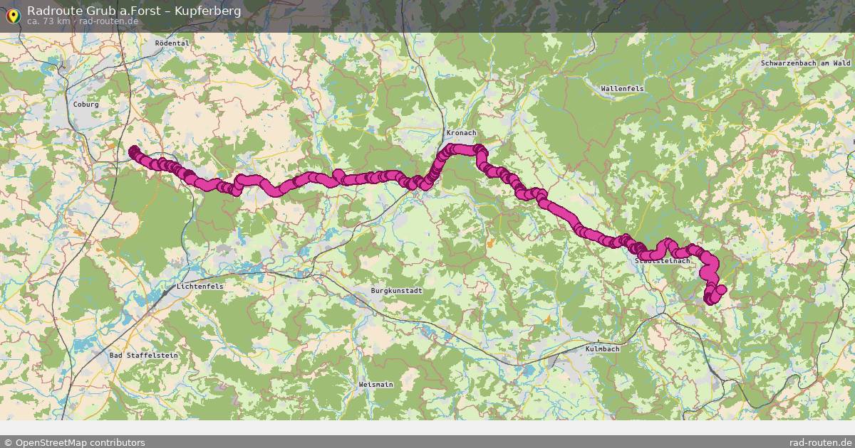 Fahrradroute Grub A.forst – Kupferberg (73 km) – Rad-Routen.de