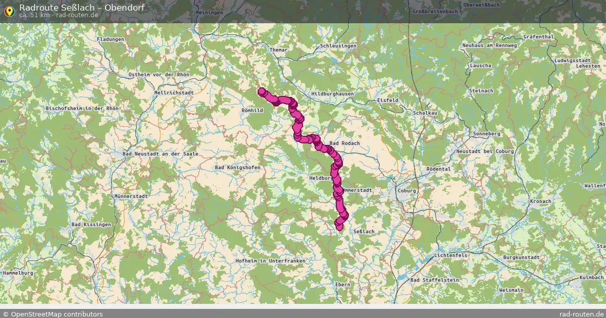 Fahrradroute Seßlach – Obendorf (51 km) – Rad-Routen.de