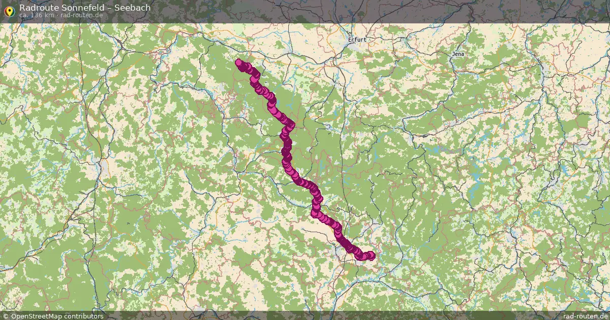Fahrradroute von Sonnefeld nach Seebach