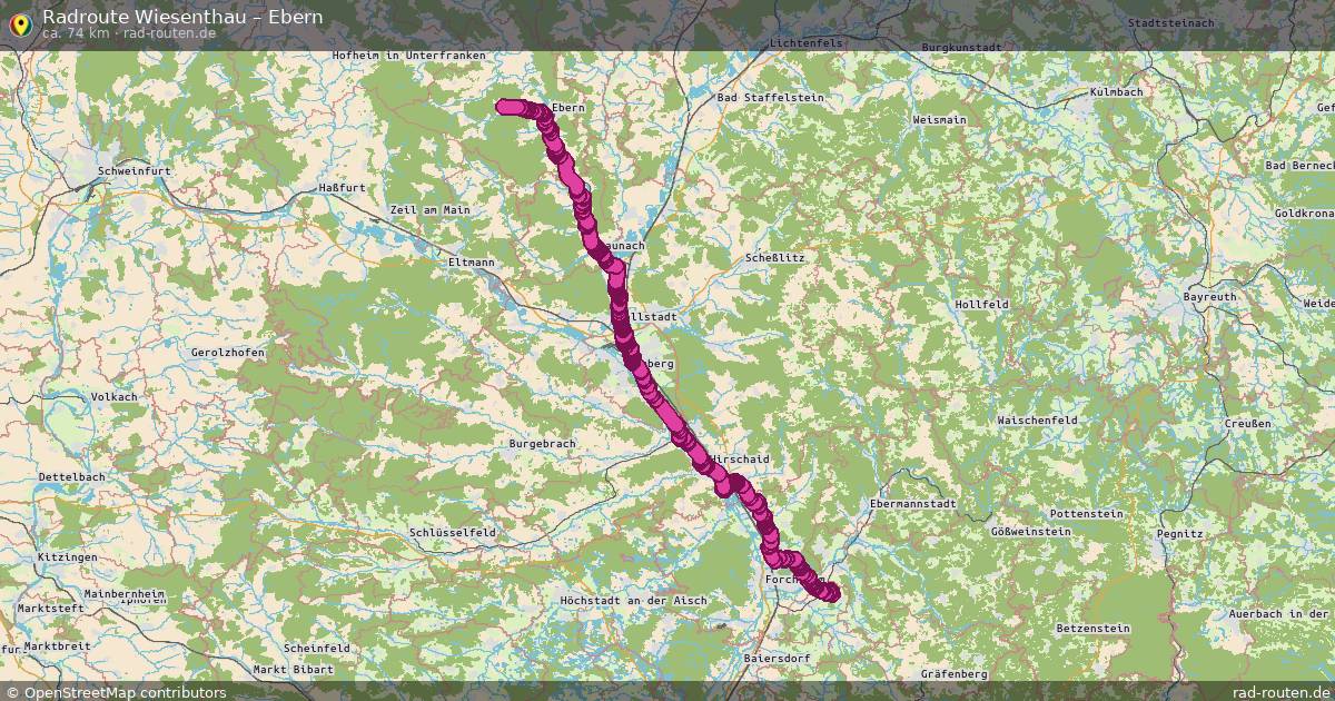 Fahrradroute Wiesenthau – Ebern (74 km) – Rad-Routen.de