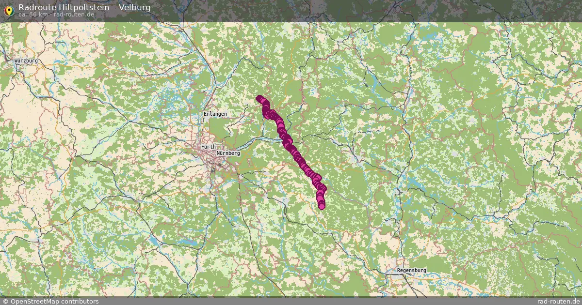 Fahrradroute Hiltpoltstein – Velburg (66 km) – Rad-Routen.de