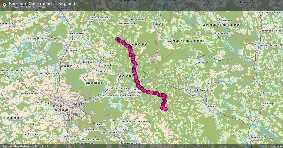 Fahrradroute Obertrubach – Birgland