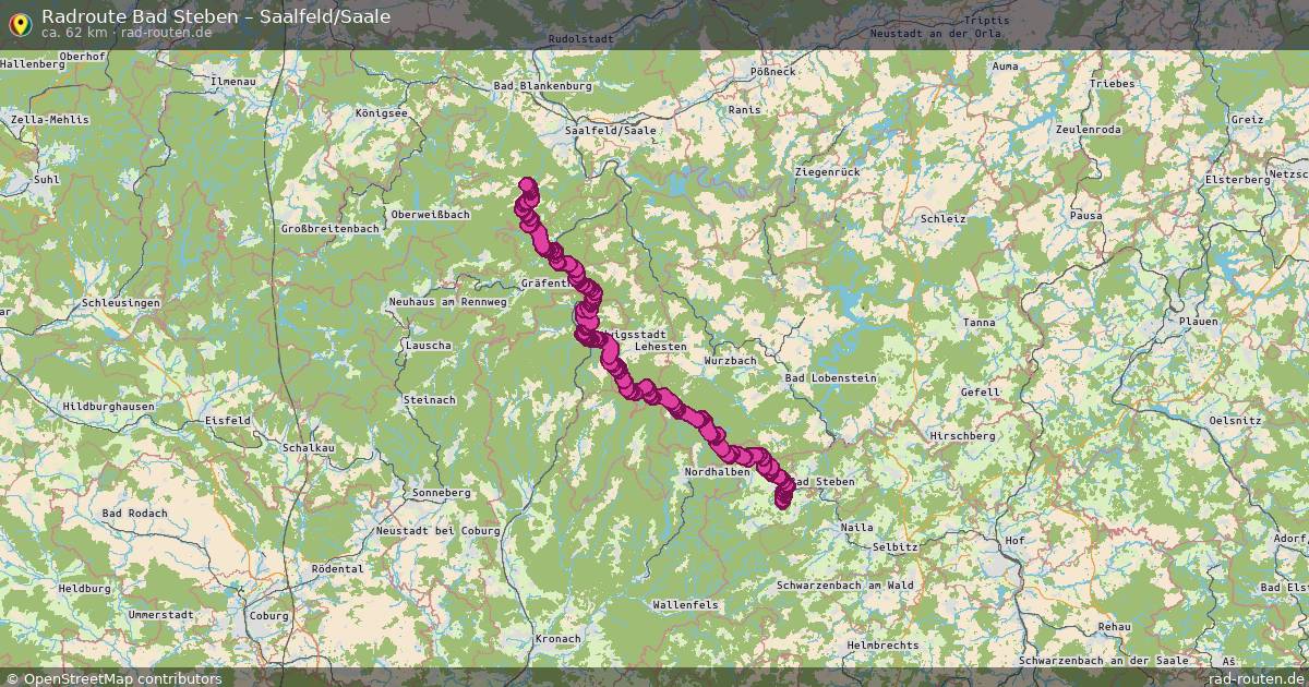Fahrradroute Bad Steben – Saalfeld Saale