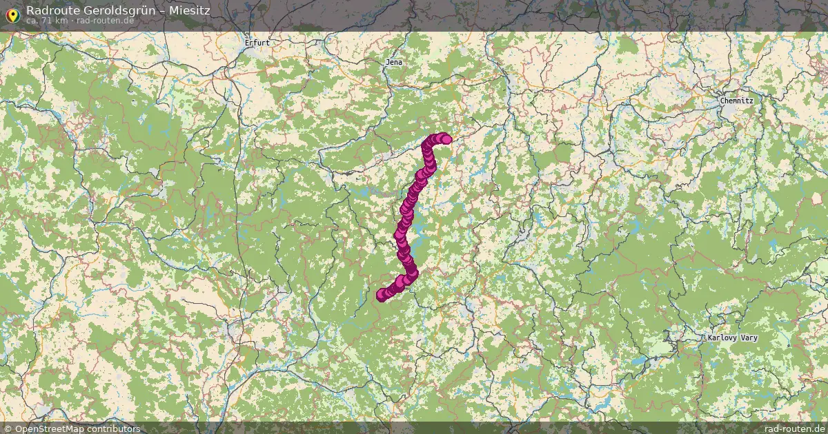 Fahrradroute Geroldsgrün – Miesitz (71 km) – Rad-Routen.de