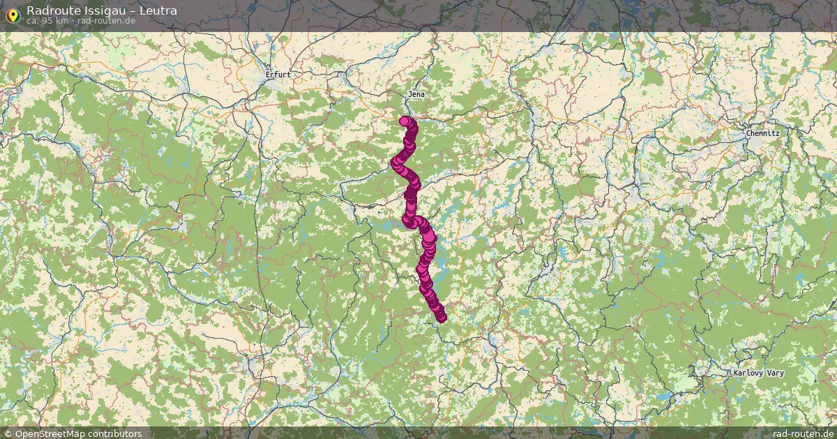 Fahrradroute Issigau – Leutra (95 km) – Rad-Routen.de