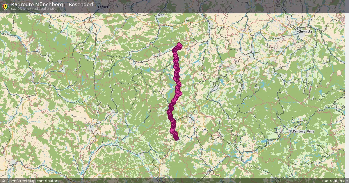 Fahrradroute Münchberg – Rosendorf (93 km) – Rad-Routen.de