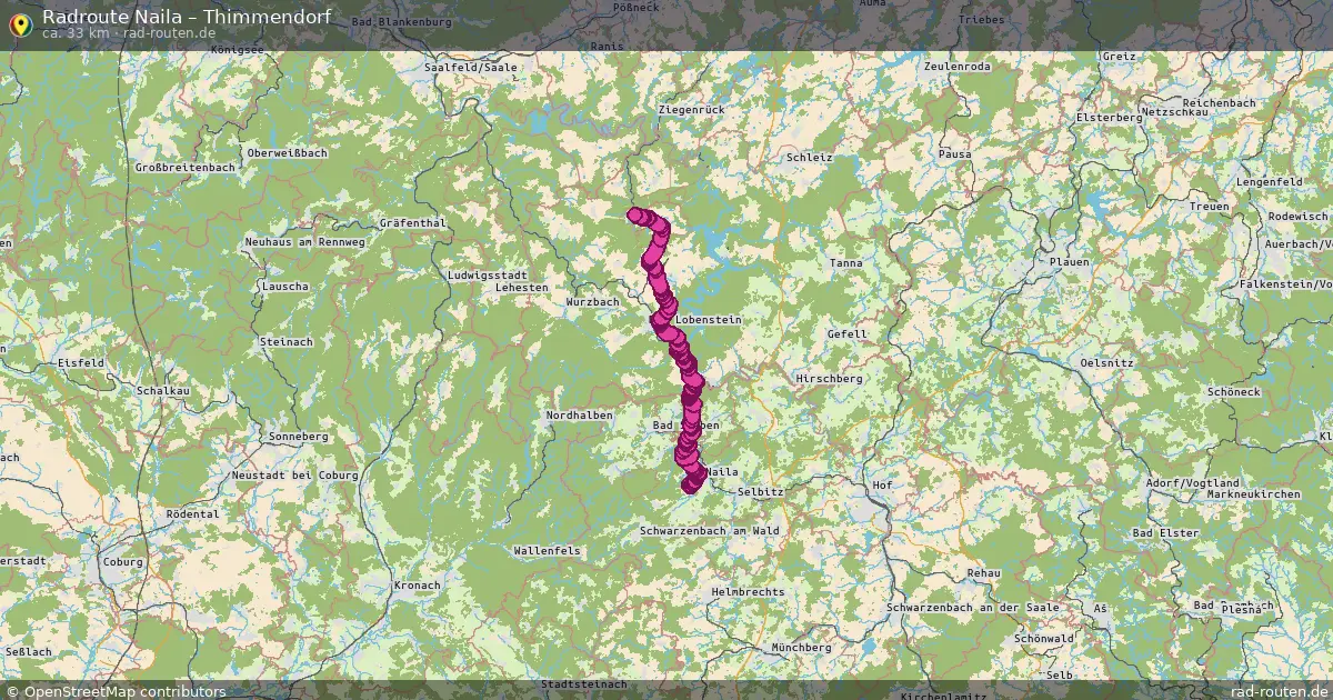 Fahrradroute Naila – Thimmendorf (33 km) – Rad-Routen.de