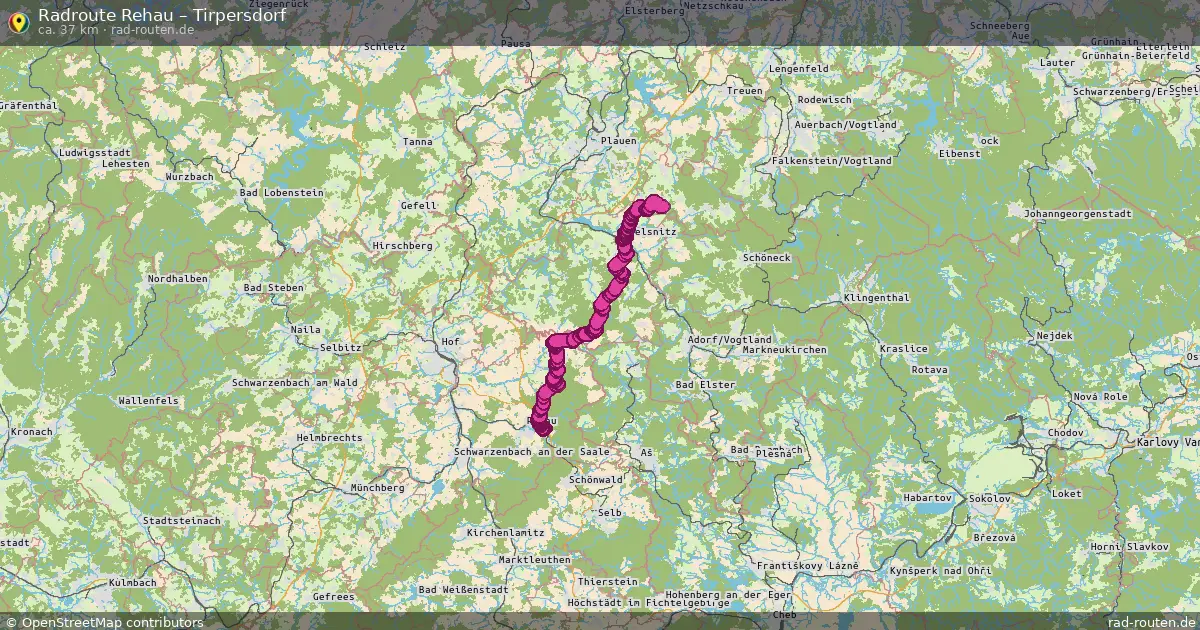 Fahrradroute Rehau – Tirpersdorf (37 km) – Rad-Routen.de