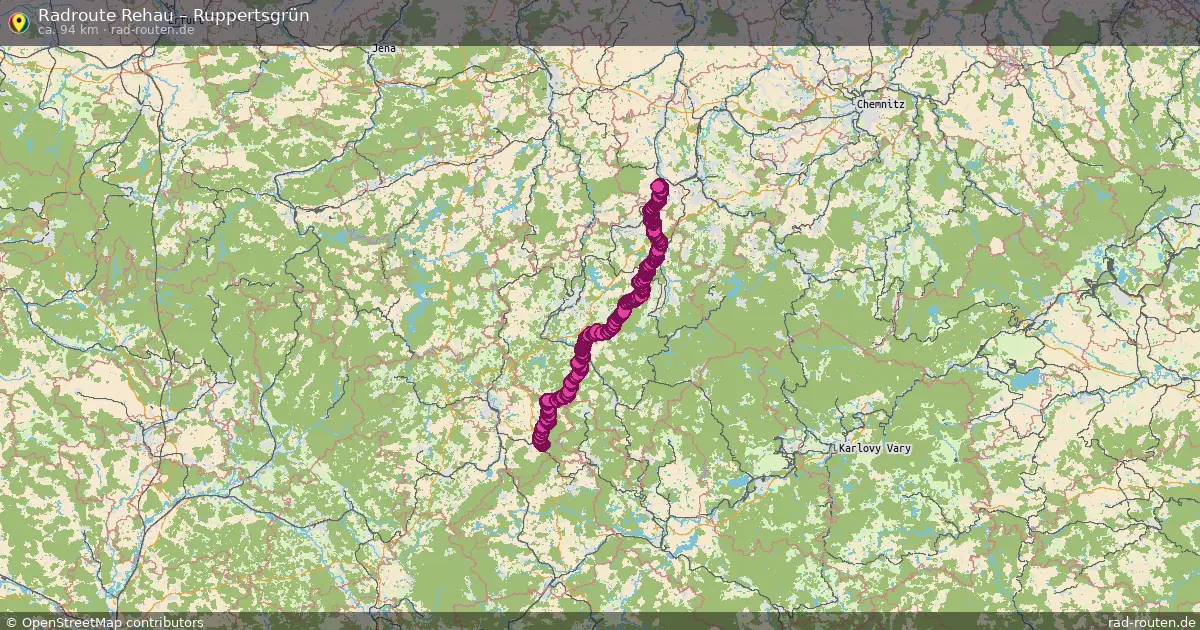 Fahrradroute Rehau – Ruppertsgrün (94 km) – Rad-Routen.de