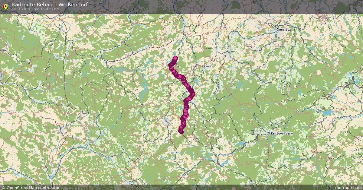Fahrradroute Rehau – Weißendorf (73 km) – Rad-Routen.de