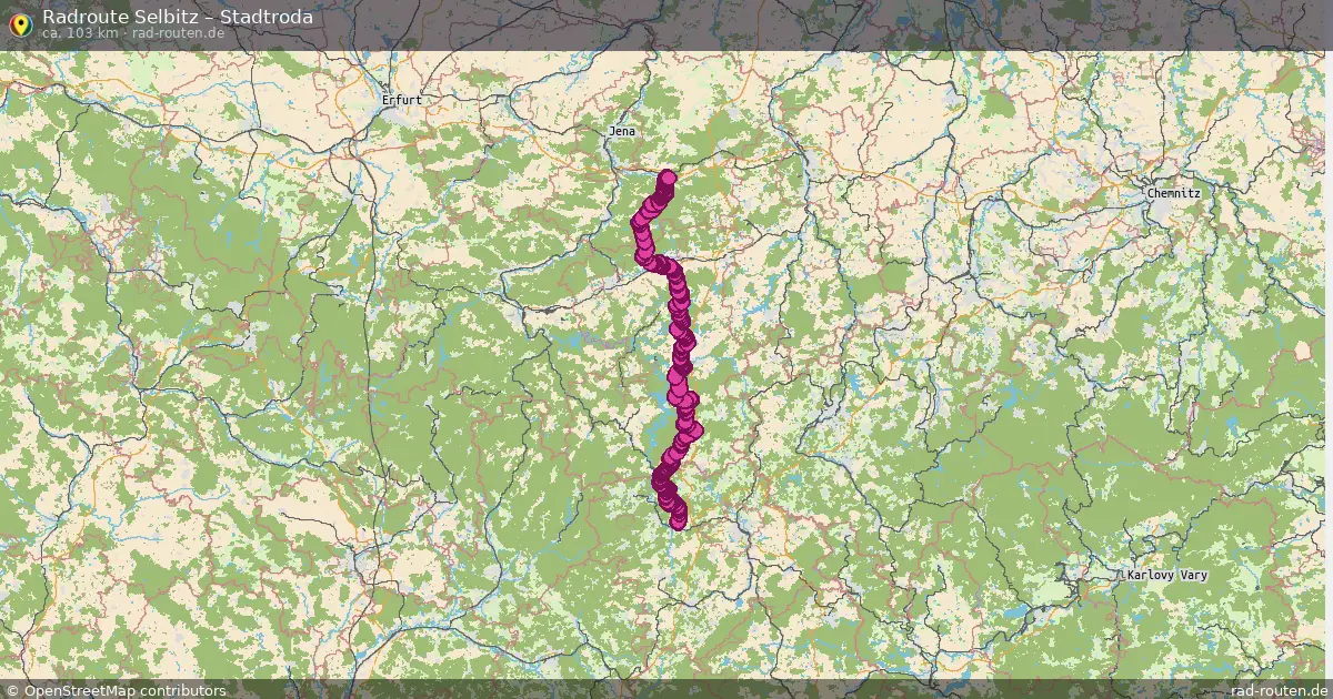 Fahrradroute Selbitz – Stadtroda (103 km) – Rad-Routen.de