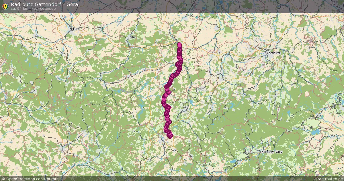 Fahrradroute Gattendorf – Gera (94 km) – Rad-Routen.de