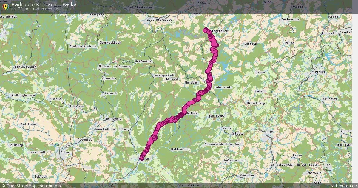 Fahrradroute Kronach – Paska (73 km) – Rad-Routen.de