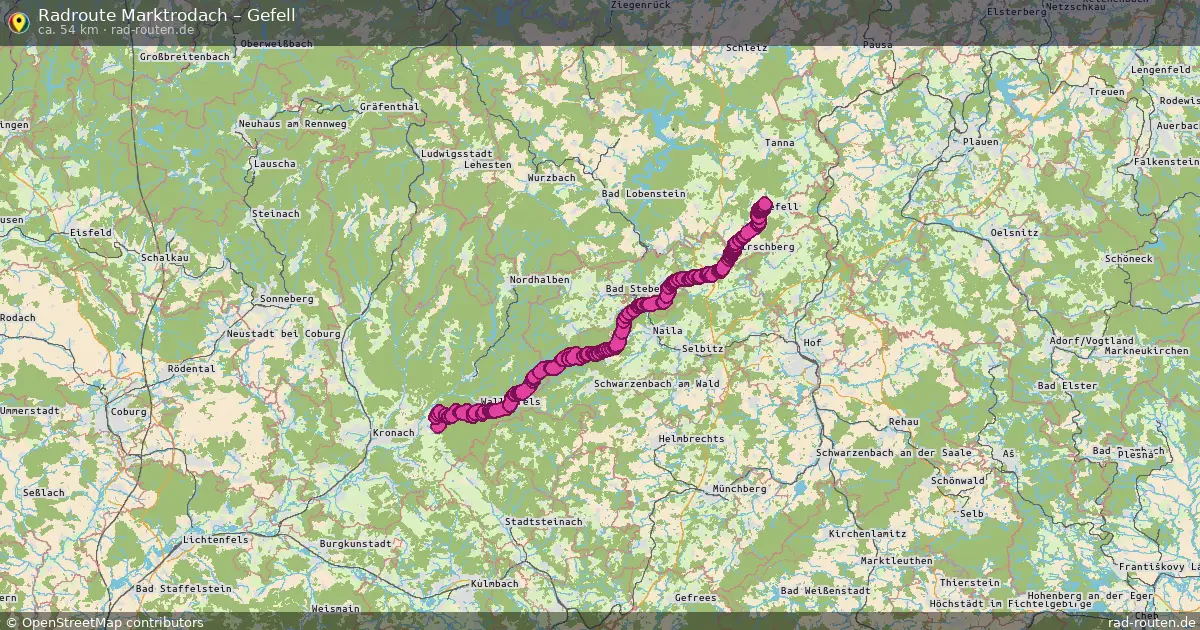 Fahrradroute Marktrodach – Gefell (54 km) – Rad-Routen.de