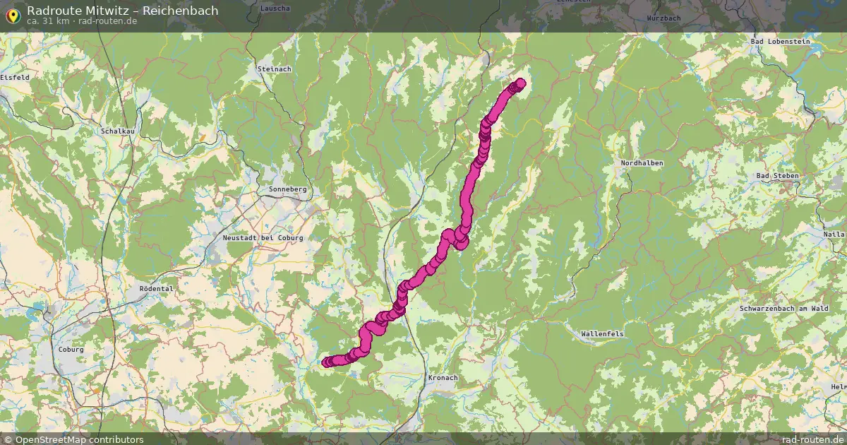 Fahrradroute Mitwitz – Reichenbach (31 km) – Rad-Routen.de