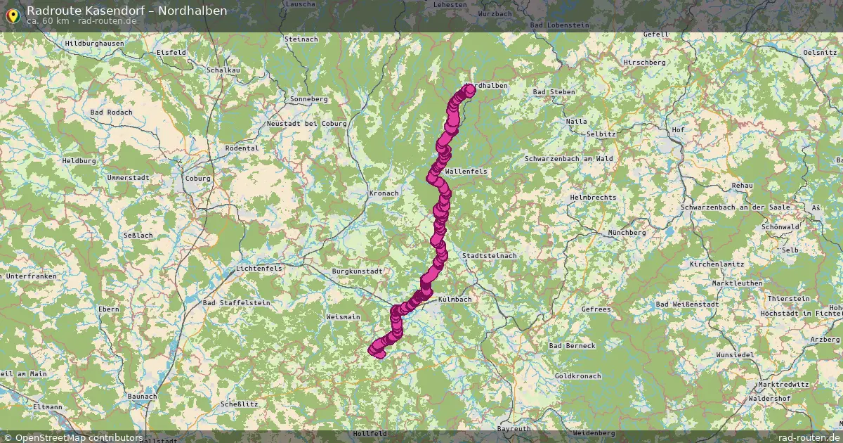 Fahrradroute Kasendorf – Nordhalben (60 km) – Rad-Routen.de