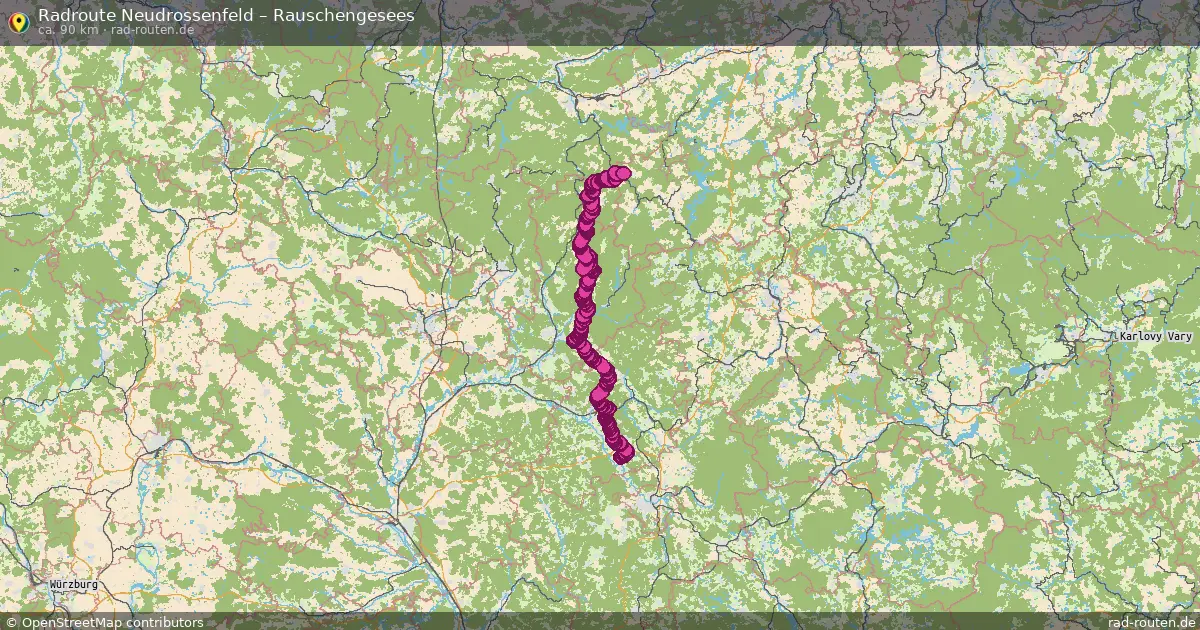 Fahrradroute Neudrossenfeld – Rauschengesees (90 km) – Rad-Routen.de