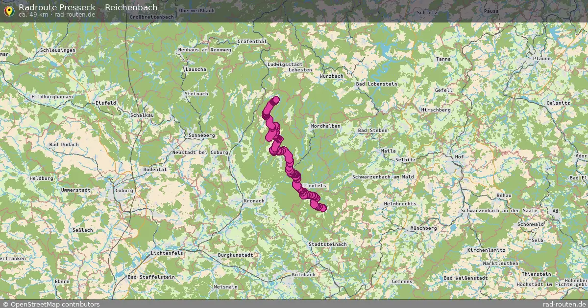 Fahrradroute Presseck – Reichenbach (49 km) – Rad-Routen.de