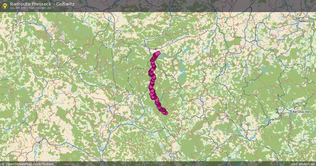 Fahrradroute Presseck – Goßwitz (89 km) – Rad-Routen.de