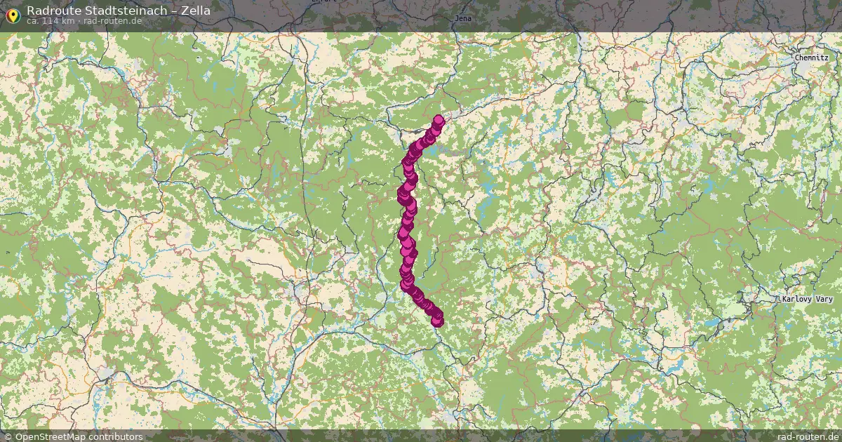 Fahrradroute Stadtsteinach – Zella (114 km) – Rad-Routen.de