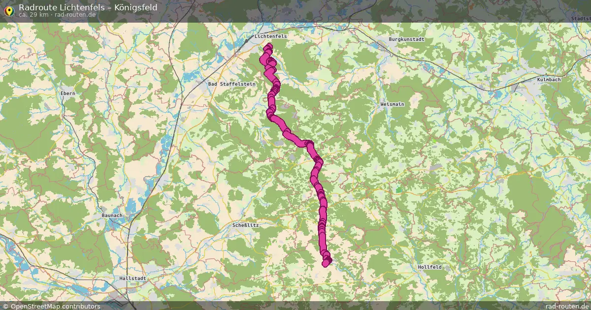 Fahrradroute Lichtenfels – Königsfeld (29 km) – Rad-Routen.de