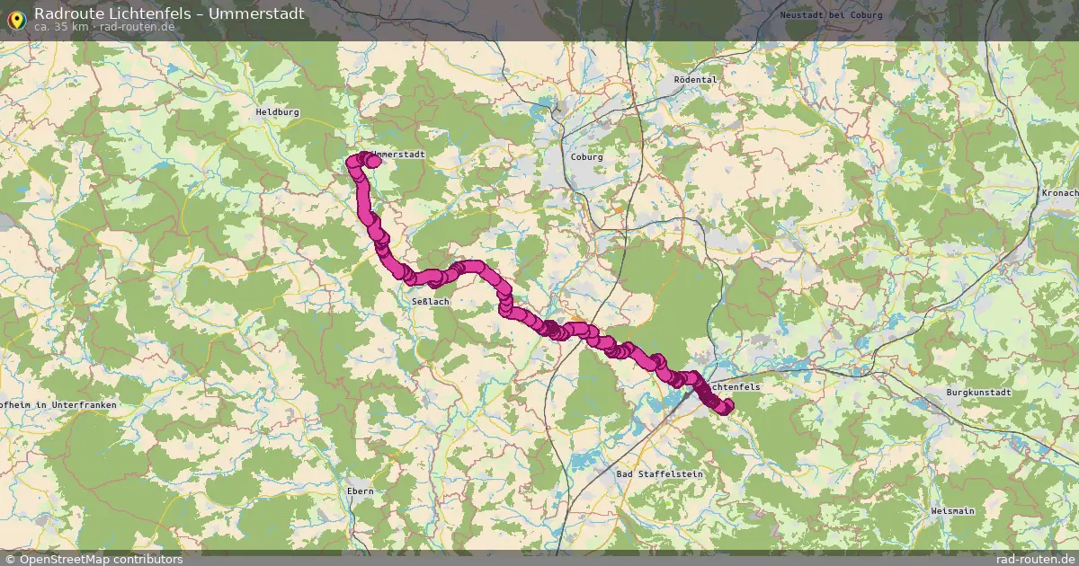 Fahrradroute Lichtenfels – Ummerstadt (35 km) – Rad-Routen.de