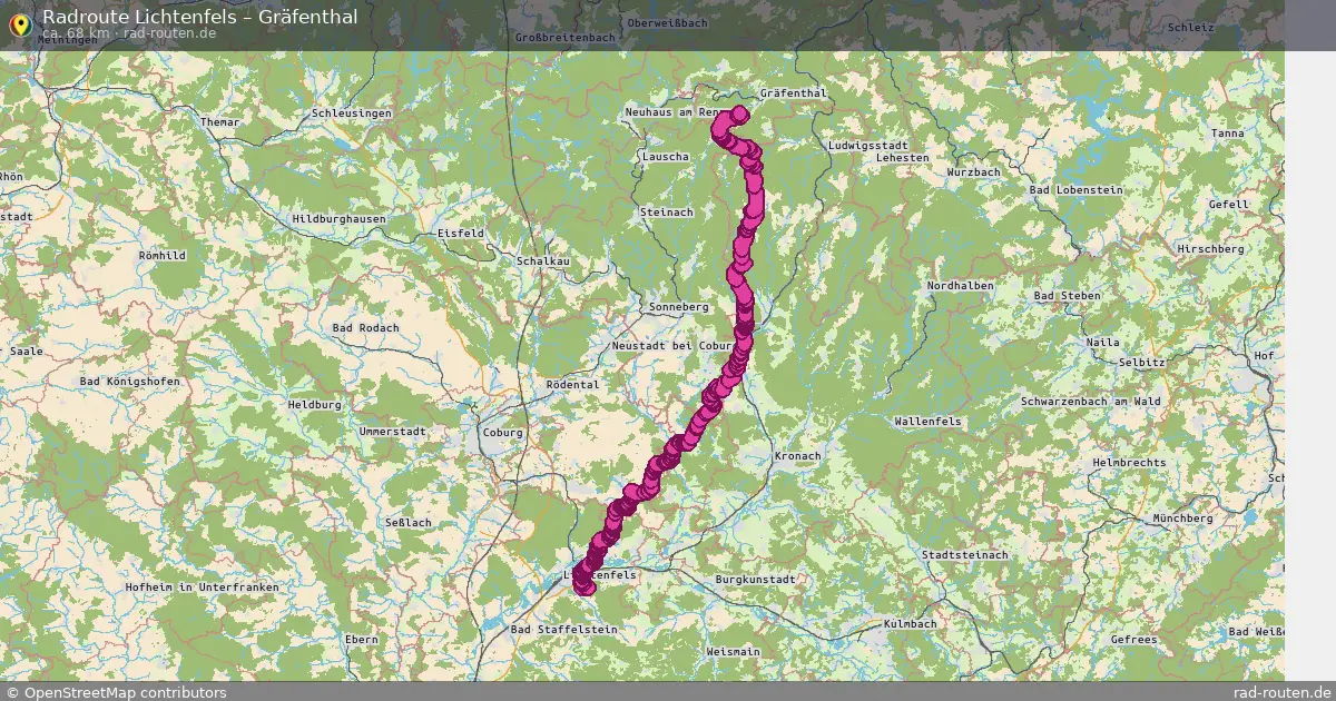 Fahrradroute Lichtenfels – Gräfenthal (68 km) – Rad-Routen.de
