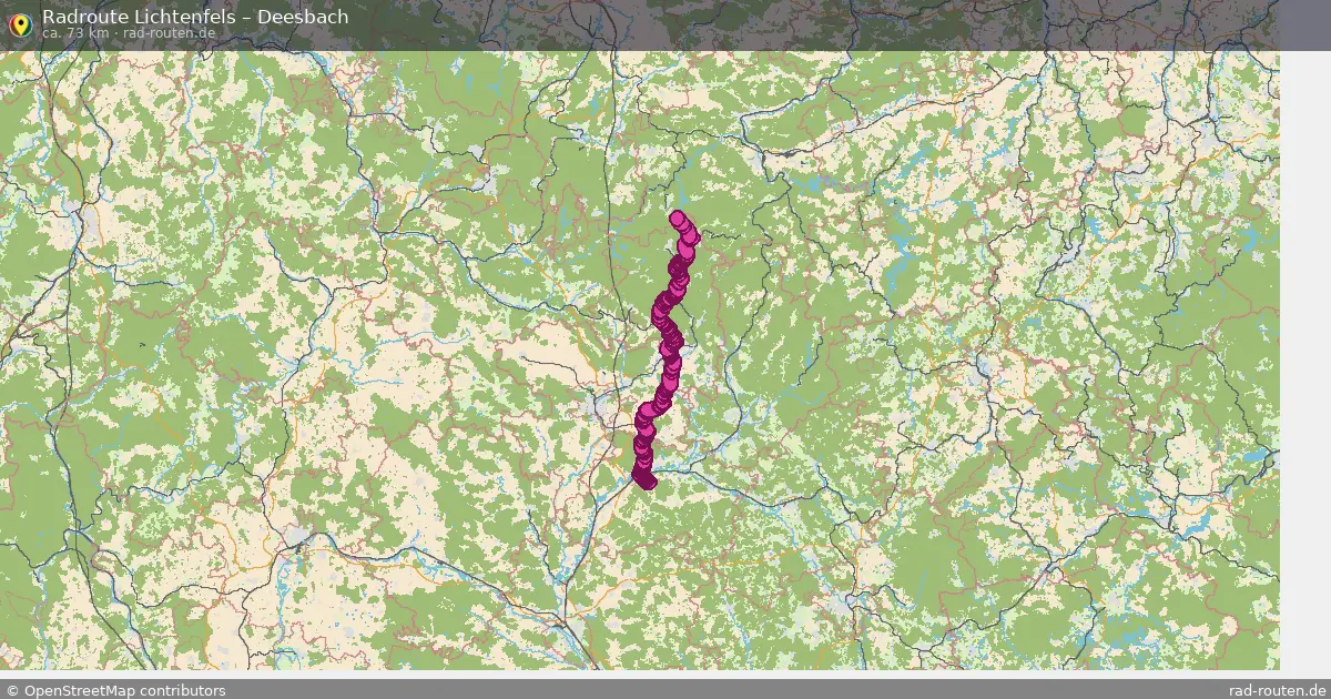 Fahrradroute von Lichtenfels nach Deesbach