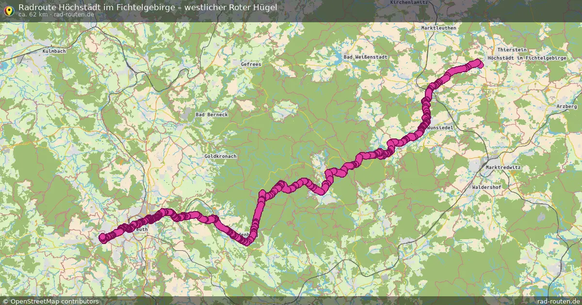 Fahrradroute Höchstädt Im Fichtelgebirge – Westlicher Roter Hügel (62 km) – Rad-Routen.de