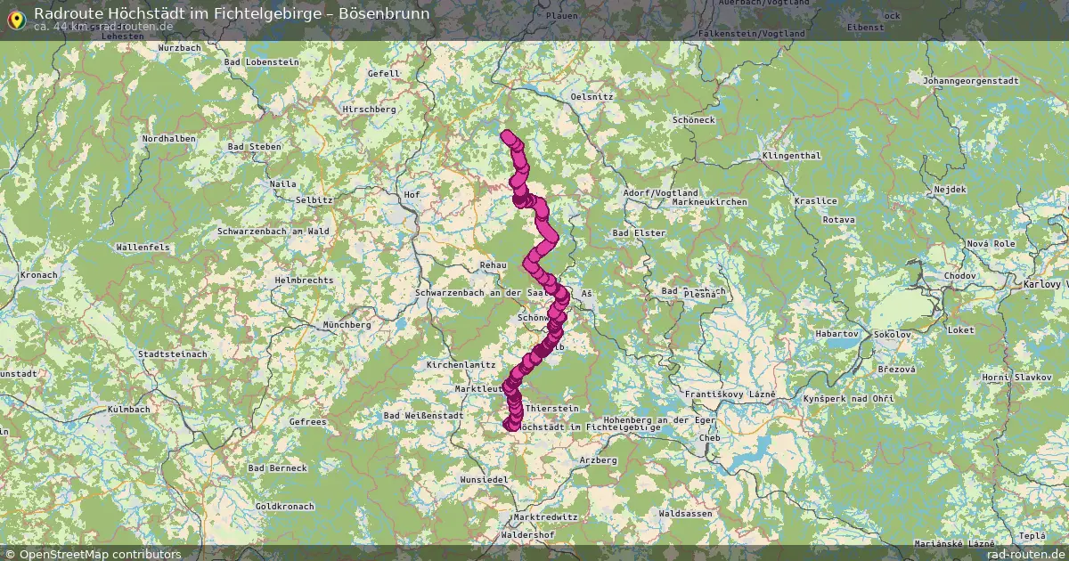Fahrradroute Höchstädt Im Fichtelgebirge – Bösenbrunn