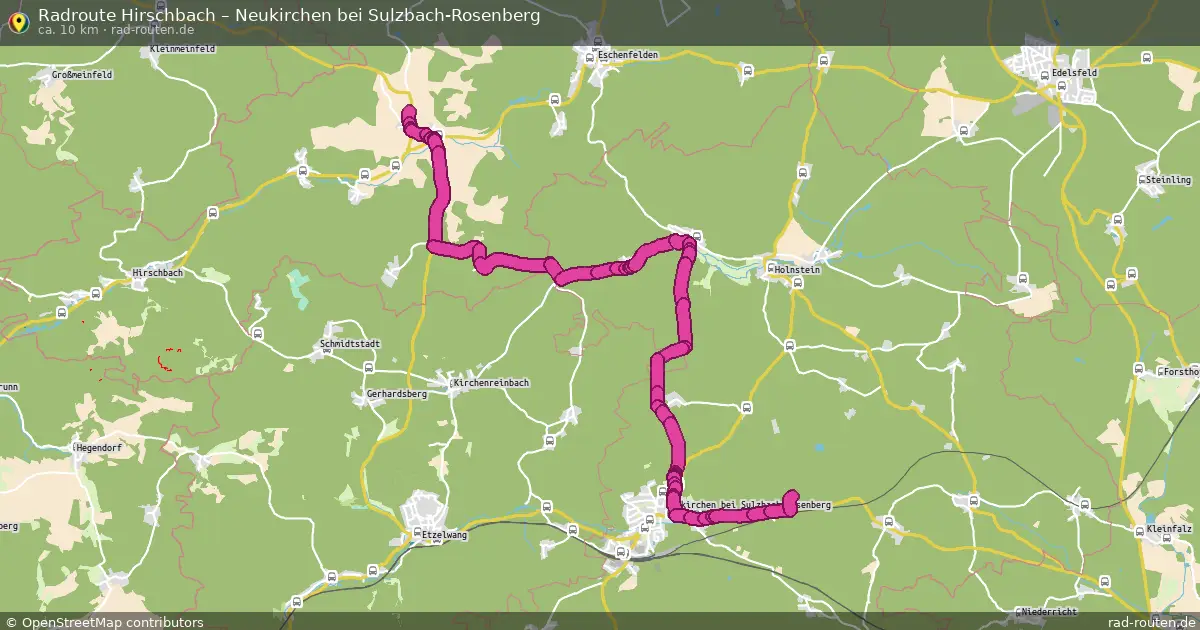 Fahrradroute Hirschbach – Neukirchen Bei Sulzbach-Rosenberg (10 km) – Rad-Routen.de