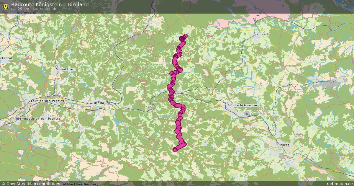 Fahrradroute Königstein – Birgland (29 km) – Rad-Routen.de