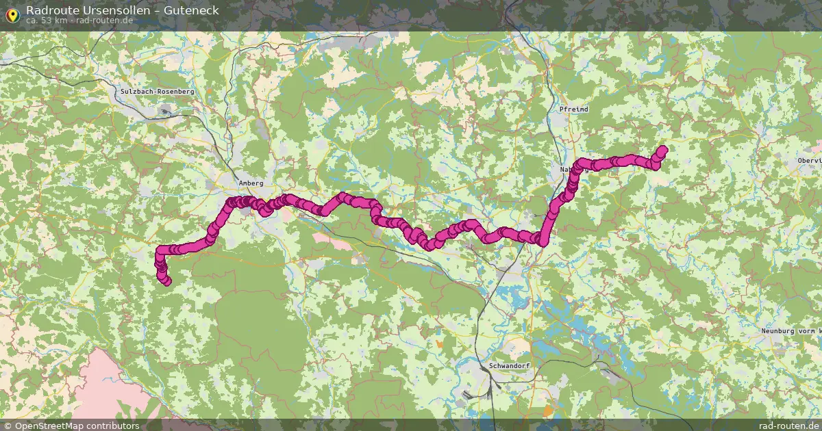 Fahrradroute Ursensollen – Guteneck (53 km) – Rad-Routen.de