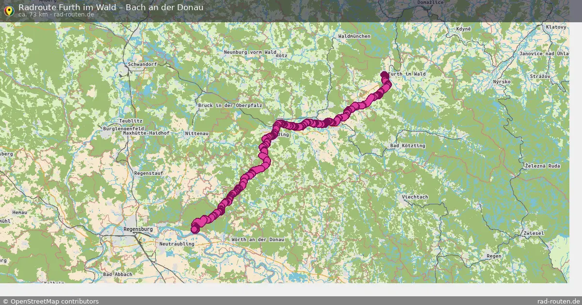 Fahrradroute Furth Im Wald – Bach An Der Donau (73 km) – Rad-Routen.de