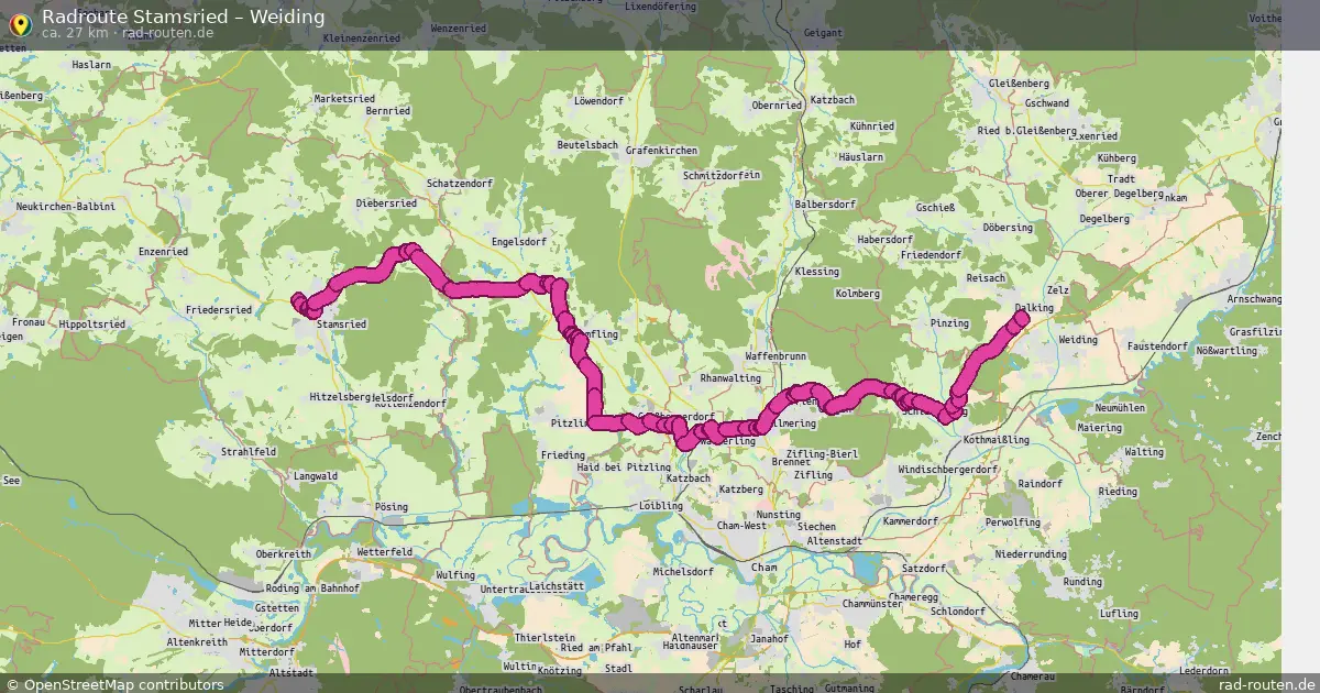 Fahrradroute Stamsried – Weiding (27 km) – Rad-Routen.de