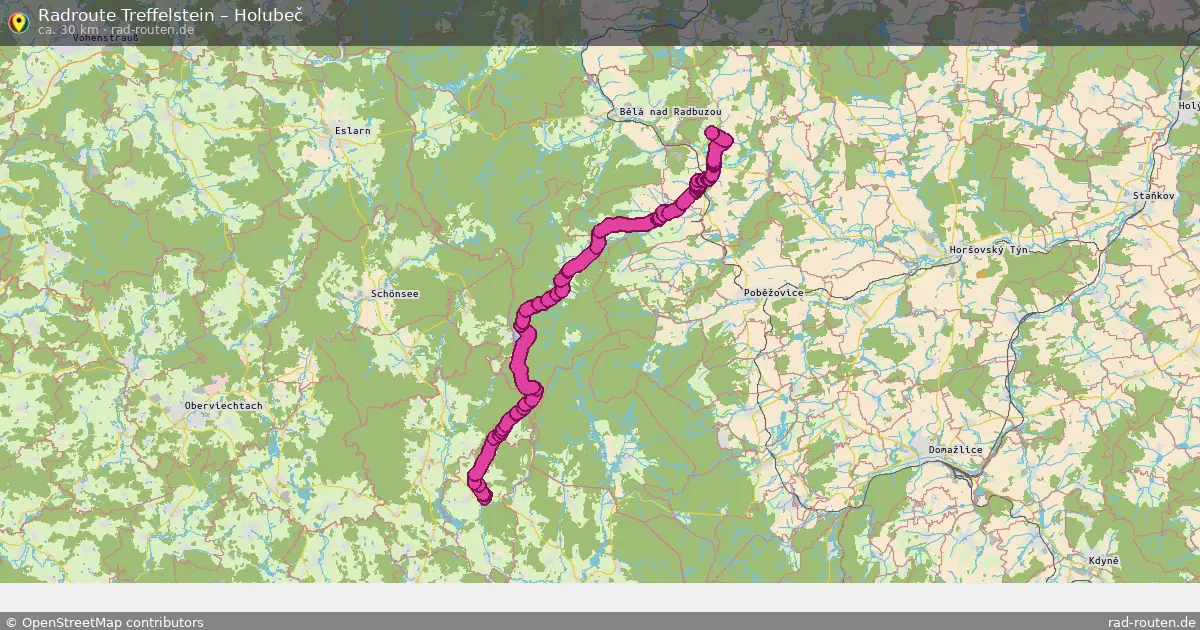 Radtour Treffelstein – Holubeč