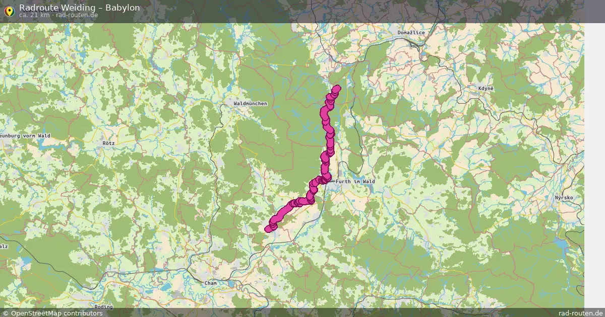 Fahrradroute Weiding – Babylon (21 km) – Rad-Routen.de