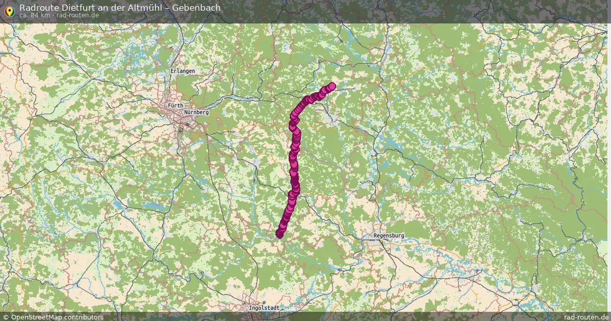 Fahrradroute Dietfurt An Der Altmühl – Gebenbach (84 km) – Rad-Routen.de