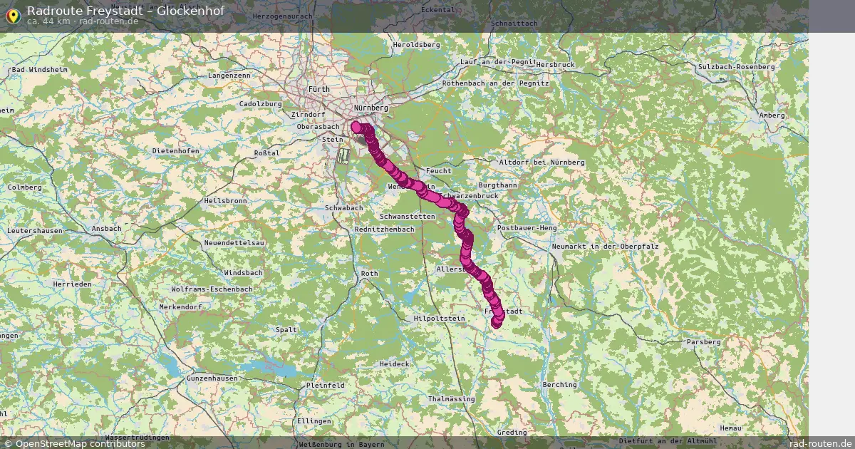 Fahrradroute Freystadt – Gugelstraße (45 km) – Rad-Routen.de