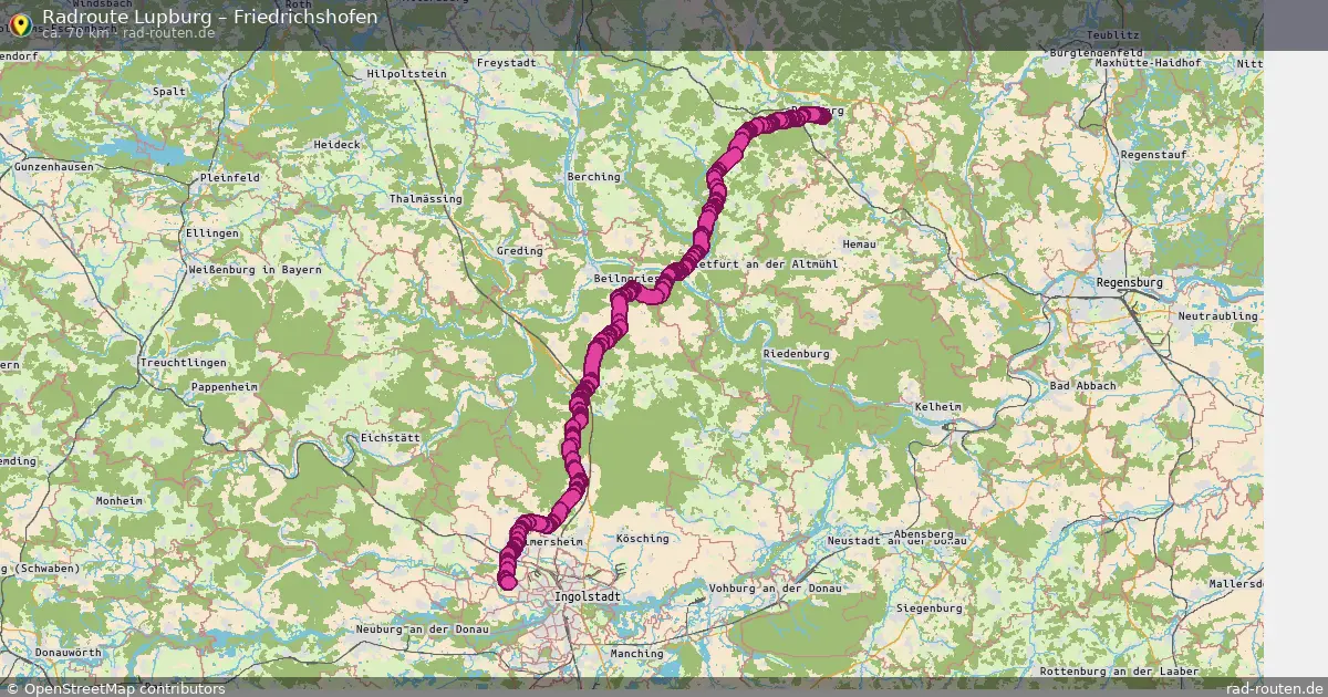 Fahrradroute Lupburg – Friedrichshofen (70 km) – Rad-Routen.de