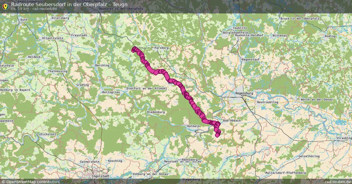 Fahrradroute Seubersdorf In Der Oberpfalz – Teugn (59 km) – Rad-Routen.de