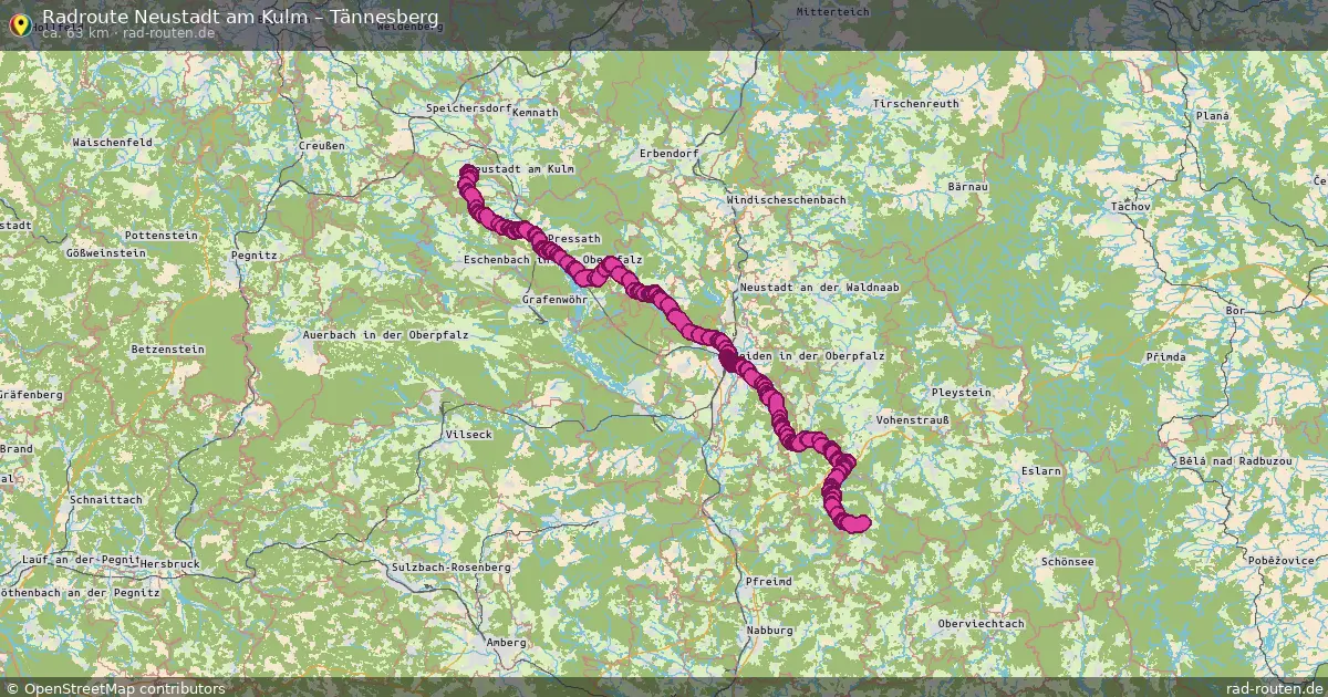 Fahrradroute Neustadt Am Kulm – Tännesberg (63 km) – Rad-Routen.de