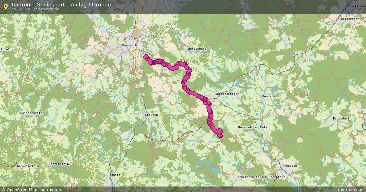 Fahrradroute Speinshart – Aichig   Grunau (26 km) – Rad-Routen.de
