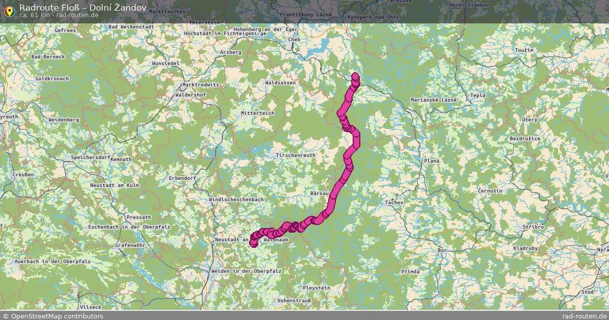 Fahrradroute Floß – Dolní Žandov (61 km) – Rad-Routen.de