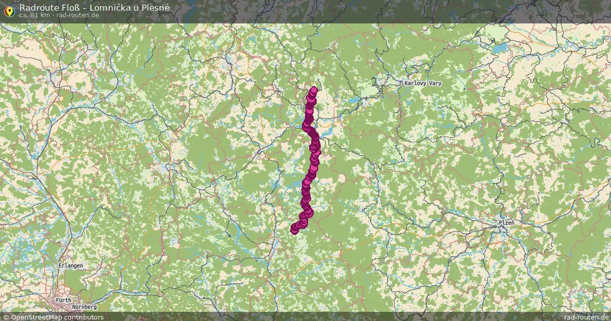 Fahrradroute Floß – Lomnička U Plesné (81 km) – Rad-Routen.de