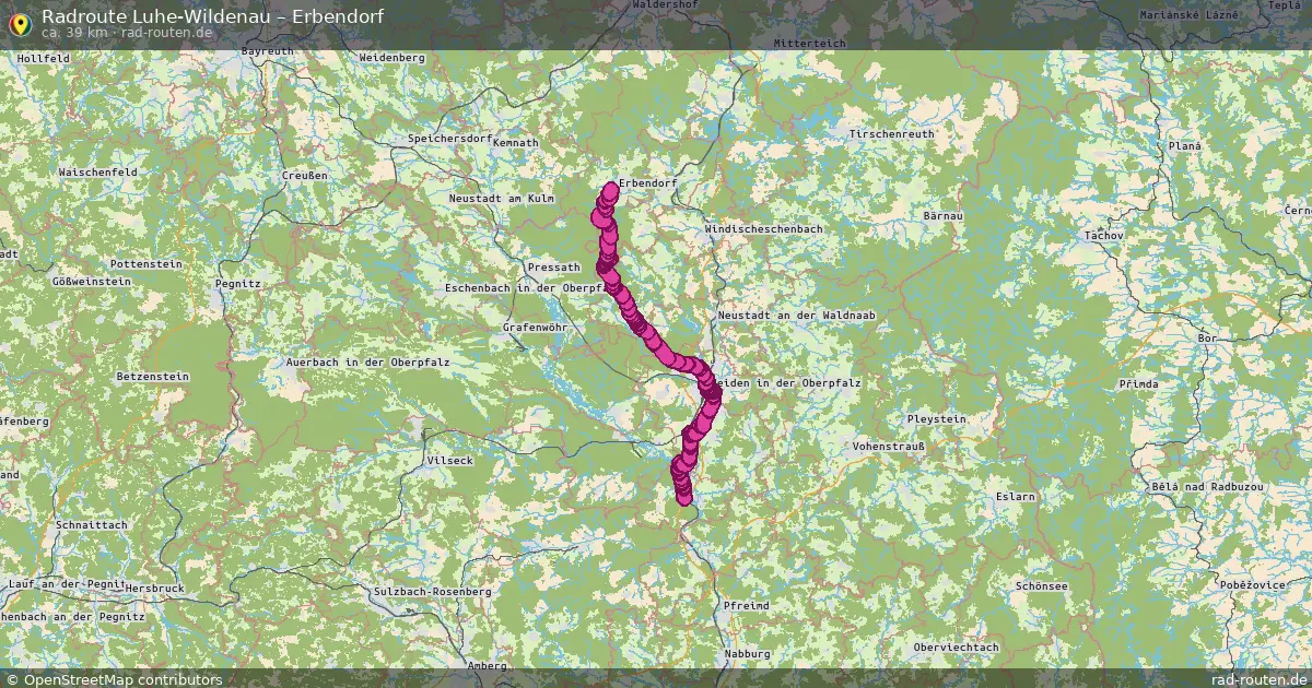 Fahrradroute Luhe-Wildenau – Erbendorf (39 km) – Rad-Routen.de