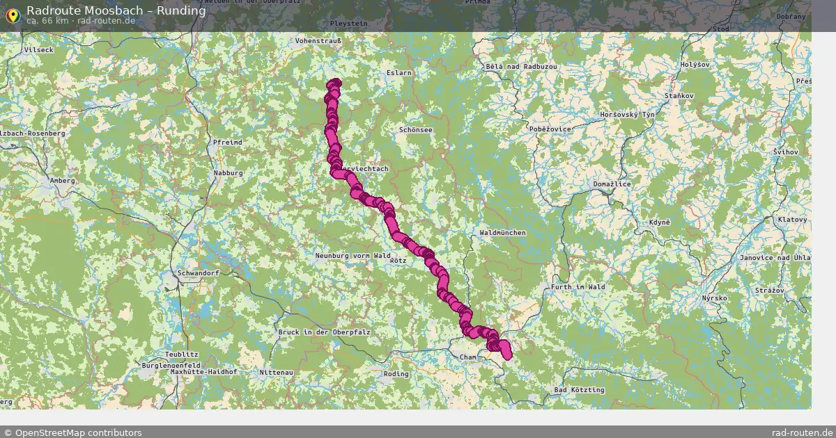 Fahrradroute Moosbach – Runding (66 km) – Rad-Routen.de