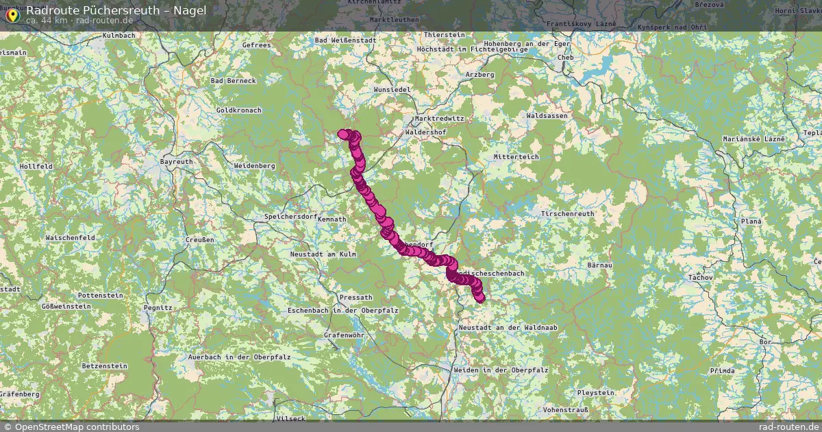 Fahrradroute Püchersreuth – Nagel (44 km) – Rad-Routen.de