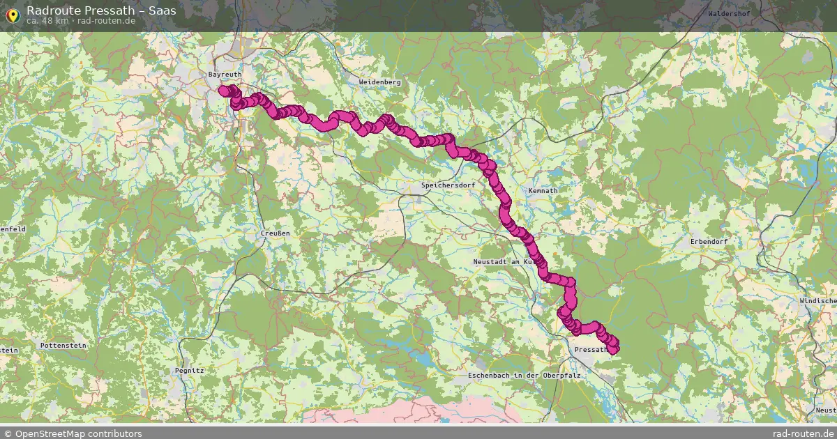 Fahrradroute Pressath – Saas (48 km) – Rad-Routen.de